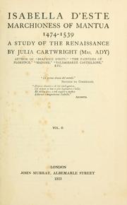 Front cover of Isabella d'Este, marchioness of Mantua, 1474-1539 by Ady, Julia Mary Cartwright