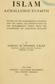 Cover of Islam, a challenge to faith by Samuel Marinus Zwemer