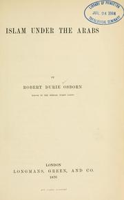 Cover of Islam und the Arabs by Robert Durie Osborn