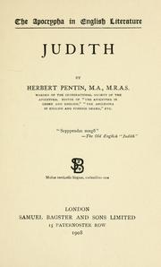 Cover of Judith by Herbert Pentin