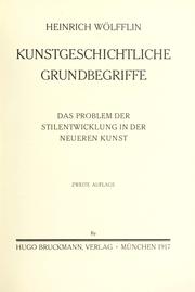 Cover of Kunstgeschichtliche Grundbegriffe by Heinrich Wölfflin