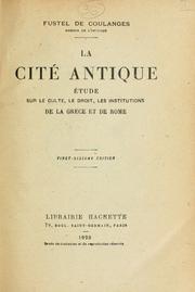 Front cover of La cité antique by Numa Fustel de Coulanges