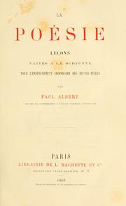 Cover of La poésie by Albert, Paul