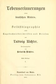 Front cover of Lebenserinnerungen eines deutschen Malers by Richter, Ludwig