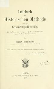 Front cover of Lehrbuch der historischen Methode und der Geschichtsphilosophie by Ernst Bernheim