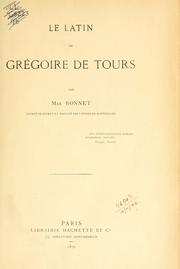Front cover of Le latin de grégoire de Tours by Max Bonnet