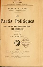 Front cover of Political Parties Sociological Study Olgrchcl by Michels, Robert