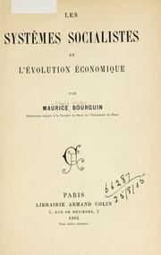 Front cover of Les systèmes socialistes et l'évolution économique by Maurice Marie Victor Bourguin
