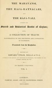 Cover of The Mahávansi by Edward Upham
