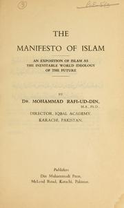 Front cover of The manifesto of Islam by Muhammad Rafiuddin