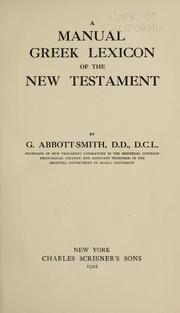 Front cover of A manual Greek lexicon of the New Testament by George Abbott-Smith