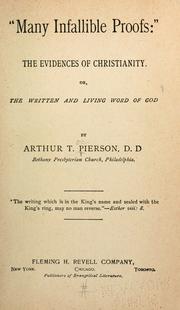 Cover of Many infallible proofs by Arthur T. Pierson