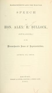 Front cover of Massachusetts and the war tax by Alexander H. Bullock