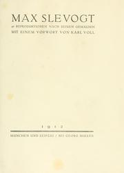 Cover of Max Slevogt by Max Slevogt