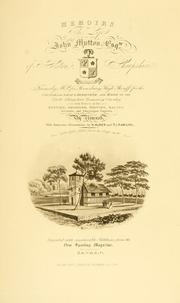 Front cover of Memoirs of the life of the late John Mytton by Nimrod