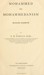 Front cover of Mohammed and Mohammedanism Critically Considered by Sigismund Wilhelm Koelle