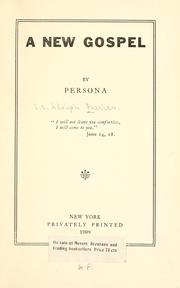 Front cover of A new gospel by Persona