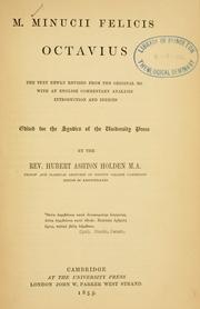 Front cover of Octavius by Marcus Minucius Felix