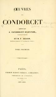 Front cover of Oeuvres de Condorcet by Jean-Antoine-Nicolas de Caritat marquis de Condorcet