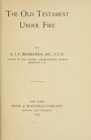 Cover of The Old Testament under fire .. by A. J. F. Behrends