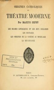Front cover of Origines catholiques du théatre moderne by Marius Sepet
