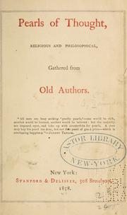 Cover of Pearls of thought, religious and philosophical by Frederick Saunders