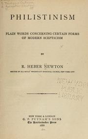 Front cover of Philistinism by Richard Heber Newton