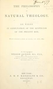 Front cover of The philosophy of natural theology by Jackson, William