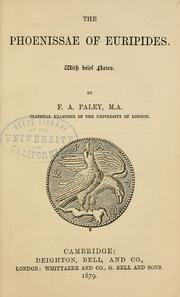 Front cover of The  Phoenissae of Euripides by Euripides