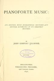 Cover of Pianoforte music: its history by John Comfort Fillmore