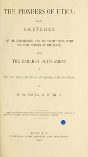 Front cover of The pioneers of Utica by M. M. Bagg