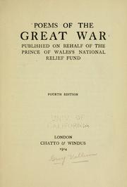 Front cover of Poems of the great war by Unknown