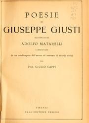 Front cover of Poesie di Giuseppe Giusti by Giuseppe Giusti