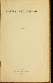 Cover of Poetry And Dreams by Frederick Clarke Prescott