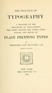 Front cover of The practice of typography by Theodore Low De Vinne