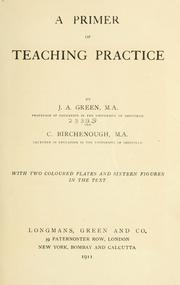 Front cover of A primer of teaching practice by John Alfred Green