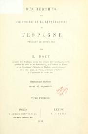 Cover of Recherches sur l'histoire et la littérature de l'Espagne pendant le moyen age by Reinhart Dozy