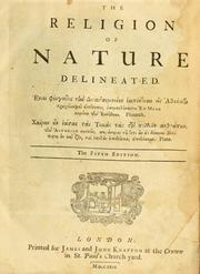 Front cover of The religion of nature delineated (1724) by William Wollaston