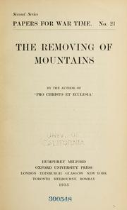 Front cover of The removing of mountains by L. Dougall