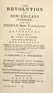 Front cover of The revolution in New-England justified by Edward Rawson