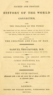Front cover of The sacred and profane history of the world connected by Shuckford, Samuel