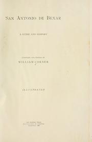Cover of San Antonio de Bexar by William Corner