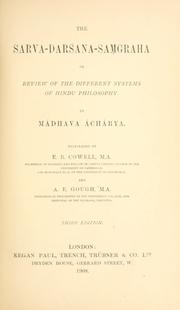 Front cover of The Sarva-darsana-samgraha by Madhava