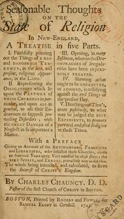 Cover of Seasonable thoughts on the state of religion in New-England by Chauncy, Charles