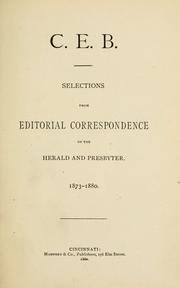Front cover of Selections from editorial correspondence of the Herald and Presbyter, 1873-1880 by Clement Edwin Babb