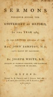 Cover of Sermons preached before the University of Oxford, in the year 1784 by Joseph White