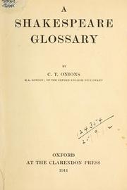 Front cover of A Shakespeare glossary by Charles Talbut Onions