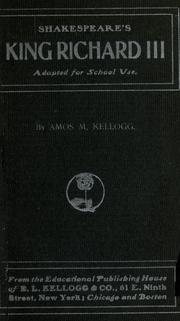 Cover of Shakespeare's King Richard III by Amos M. Kellogg