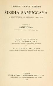 Front cover of Siksha-samuccaya by Śāntideva