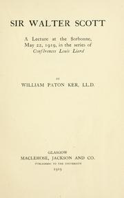 Cover of Sir Walter Scott by William Paton Ker